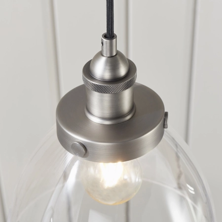 Lampa wisząca szklana srebrna 22cm 91738 z serii Hansen - Endon Lighting