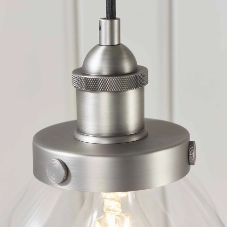 Lampa wisząca szklana srebrna 22cm 91738 z serii Hansen - Endon Lighting