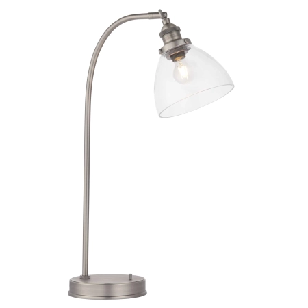 Lampa stołowa metalowa srebrna ze szklanym kloszem 91740 z serii Hansen - Endon Lighting