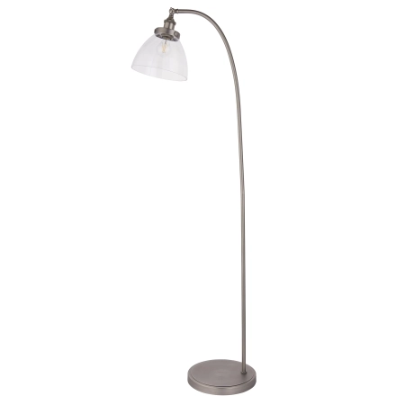 Lampa podłogowa metalowa srebrna z szklanym kloszem 91741 z serii Hansen - Endon Lighting