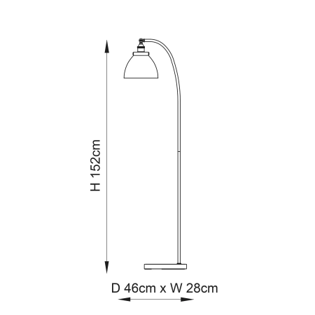 Lampa podłogowa metalowa srebrna z szklanym kloszem 91741 z serii Hansen - Endon Lighting