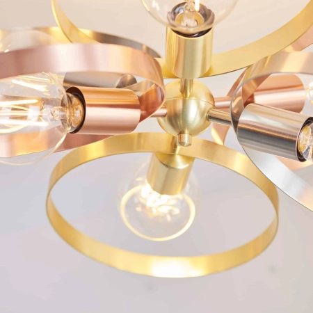 Plafon metalowy złoto-miedziany 6-punktowy 91935 z serii HOOP - Endon Lighting