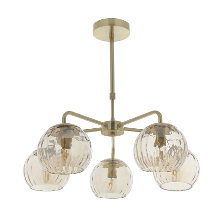 Lampa wisząca złota 5-punktowa z szklanymi kloszami 91969 z serii Dimple - Endon Lighting