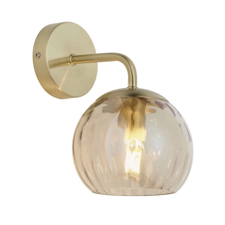 Kinkiet ścienny złoty ze szklanym kloszem 91970 z serii Dimple - Endon Lighting