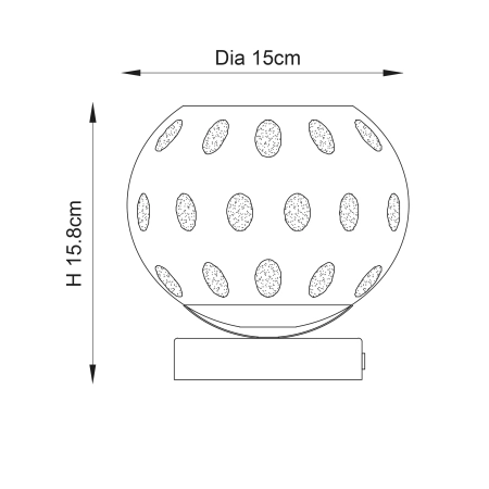 Lampa stołowa szklana złota okrągła 91973 z serii Dimple - Endon Lighting