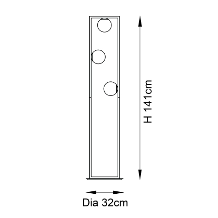 Lampa podłogowa złota metalowa 3-punktowa 92494 z serii Teo - Endon Lighting