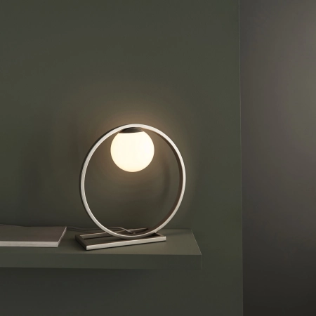 Lampa stołowa metalowa srebrna z kulistym kloszem 92495 z serii Enzo - Endon Lighting