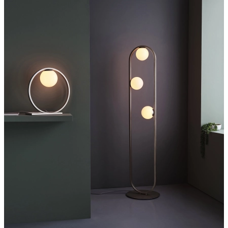 Lampa stołowa metalowa srebrna z kulistym kloszem 92495 z serii Enzo - Endon Lighting