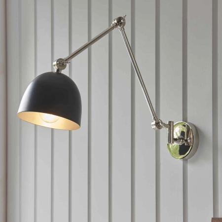Kinkiet metalowy czarno-srebrny regulowany 93431 z serii Lehal - Endon Lighting
