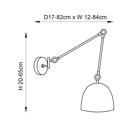 Kinkiet metalowy czarno-srebrny regulowany 93431 z serii Lehal - Endon Lighting