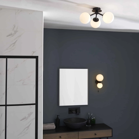 Lampa sufitowa łazienkowa czarna 3-punktowa 93489 z serii Pulsa - Endon Lighting