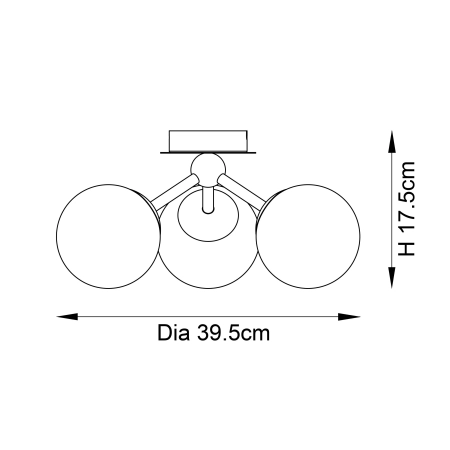 Lampa sufitowa łazienkowa czarna 3-punktowa 93489 z serii Pulsa - Endon Lighting