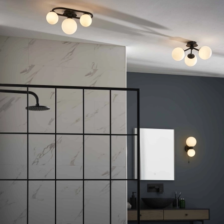 Plafon łazienkowy czarny metalowy 3-punktowy 93524 z serii Pulsa - Endon Lighting
