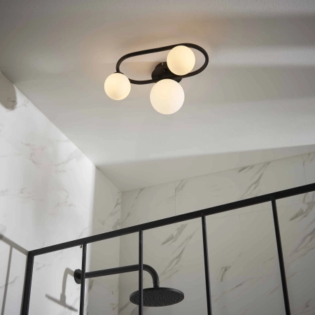 Plafon łazienkowy czarny metalowy 3-punktowy 93524 z serii Pulsa - Endon Lighting
