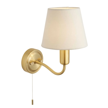 Kinkiet łazienkowy mosiężny z beżowym abażurem 93852 z serii Conway - Endon Lighting