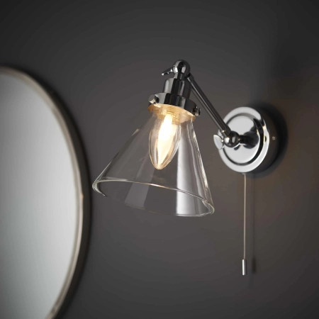 Kinkiet łazienkowy chromowany szklany IP44 93853 z serii Faraday - Endon Lighting