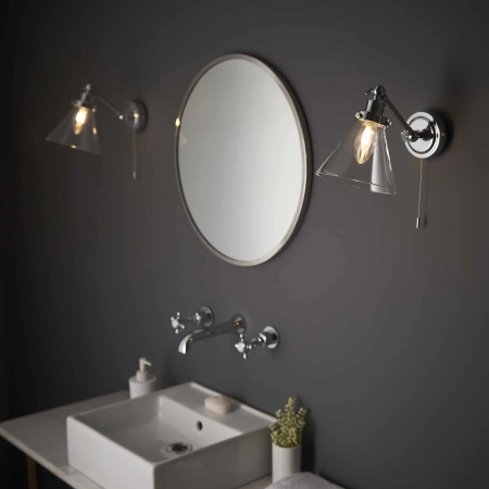 Kinkiet łazienkowy chromowany szklany IP44 93853 z serii Faraday - Endon Lighting