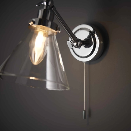Kinkiet łazienkowy chromowany szklany IP44 93853 z serii Faraday - Endon Lighting