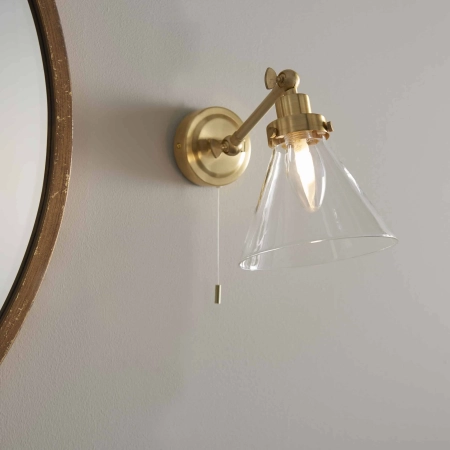 Kinkiet łazienkowy złoty szklany IP44 93854 z serii FARADAY - Endon Lighting