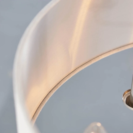 Lampa wisząca 6-punktowa chromowana z lnianym abażurem 94357 z serii Highclere - Endon Lighting