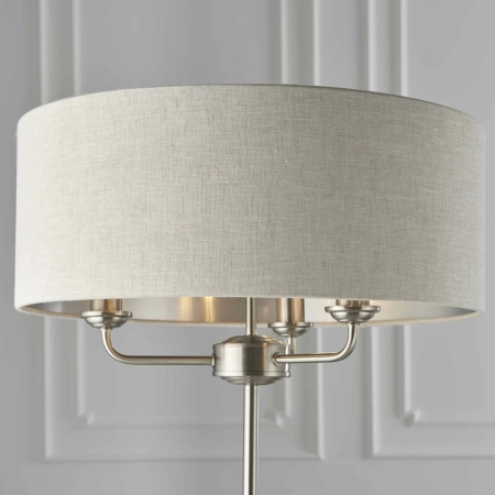 Lampa podłogowa metalowa chromowana z abażurem 3-punktowa 94359 z serii Highclere - Endon Lighting