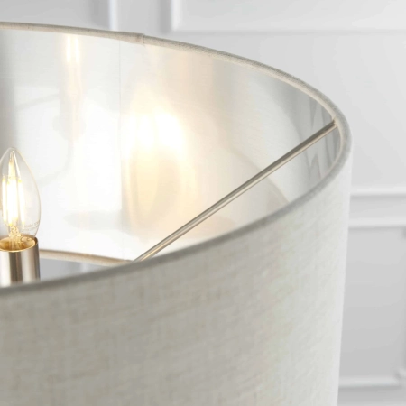 Lampa podłogowa metalowa chromowana z abażurem 3-punktowa 94359 z serii Highclere - Endon Lighting