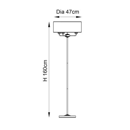 Lampa podłogowa metalowa chromowana z abażurem 3-punktowa 94359 z serii Highclere - Endon Lighting