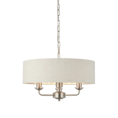 Lampa wisząca 3-punktowa z tkaniny i chromu 94361 z serii Highclere - Endon Lighting