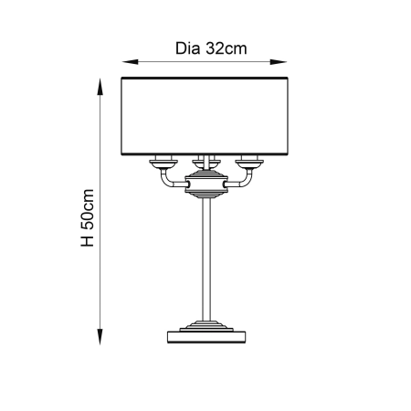 Lampa stołowa metalowa beżowa 3-punktowa 94369 z serii Highclere - Endon Lighting