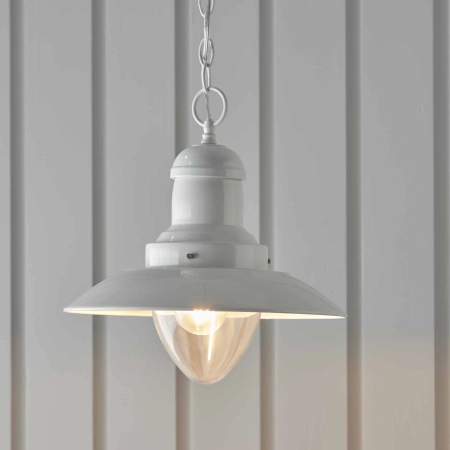 Lampa wisząca metalowa biała 33cm 94371 z serii Polperro - Endon Lighting