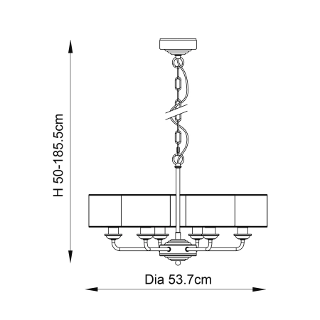 Lampa wisząca 6-punktowa szara z tkaniny i metalu 94381 z serii Highclere - Endon Lighting