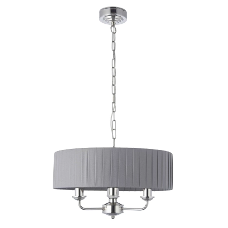 Lampa wisząca szara z plisowanym abażurem 3-punktowa 94394 z serii Highclere - Endon Lighting