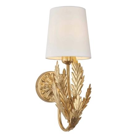 Kinkiet złoty metalowy z tkaninowym abażurem 95040 z serii Delphine - Endon Lighting