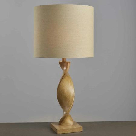 Lampa stołowa brązowa z tkaninowym abażurem 95455 z serii Abia - Endon Lighting