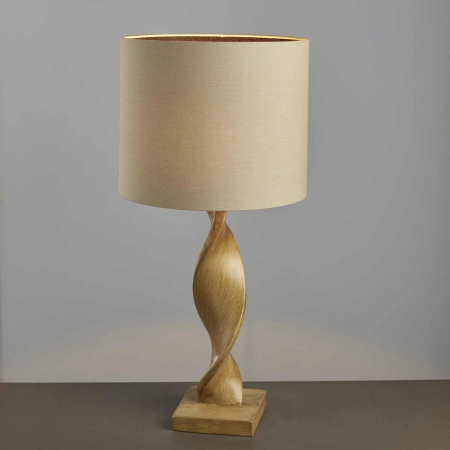 Lampa stołowa brązowa z tkaninowym abażurem 95455 z serii Abia - Endon Lighting