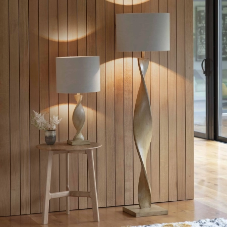 Lampa stołowa brązowa z tkaninowym abażurem 95455 z serii Abia - Endon Lighting