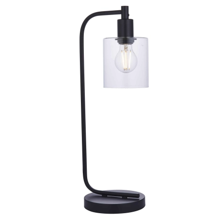 Lampa stołowa czarna metalowa ze szklanym kloszem 95457 z serii Toledo - Endon Lighting