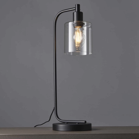 Lampa stołowa czarna metalowa ze szklanym kloszem 95457 z serii Toledo - Endon Lighting