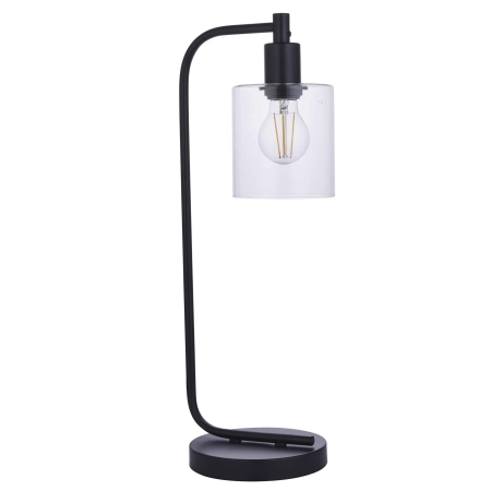 Lampa stołowa czarna metalowa ze szklanym kloszem 95457 z serii Toledo - Endon Lighting
