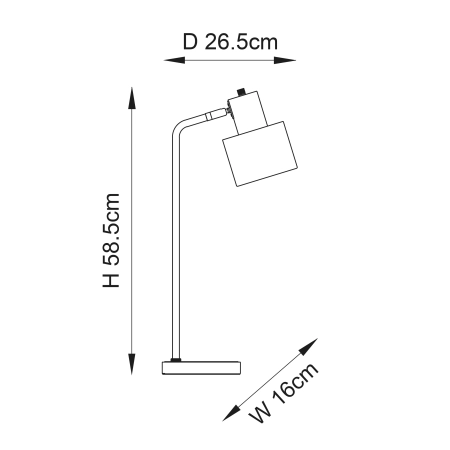 Lampa stołowa metalowa mosiężno-czarna 58,5cm 95464 z serii Mayfield - Endon Lighting