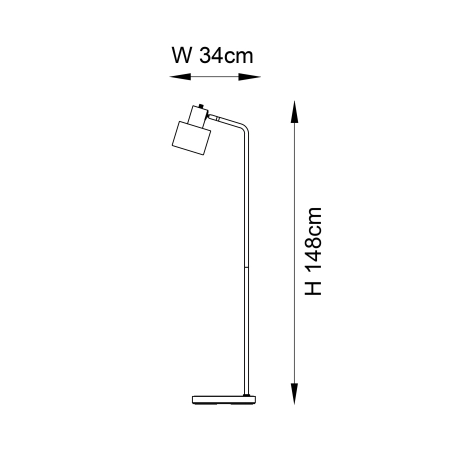 Lampa podłogowa metalowa mosiężno-czarna 148cm 95465 z serii Mayfield - Endon Lighting