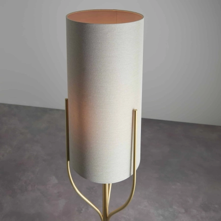 Lampa podłogowa mosiężna z beżowym abażurem 165cm 95466 z serii FRASER - Endon Lighting