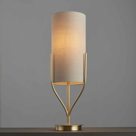 Lampa stołowa mosiężna z beżowym abażurem 95467 z serii Fraser - Endon Lighting