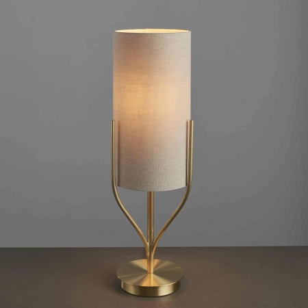 Lampa stołowa mosiężna z beżowym abażurem 95467 z serii Fraser - Endon Lighting