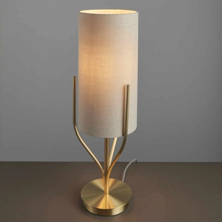 Lampa stołowa mosiężna z beżowym abażurem 95467 z serii Fraser - Endon Lighting