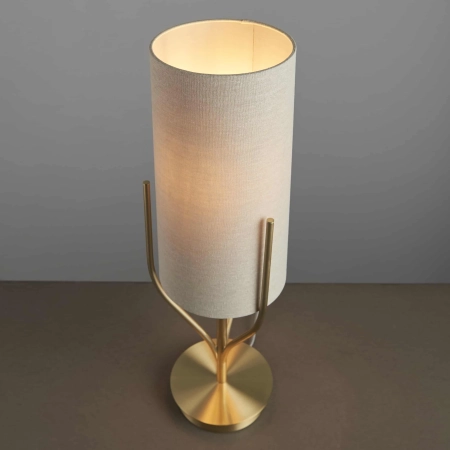 Lampa stołowa mosiężna z beżowym abażurem 95467 z serii Fraser - Endon Lighting