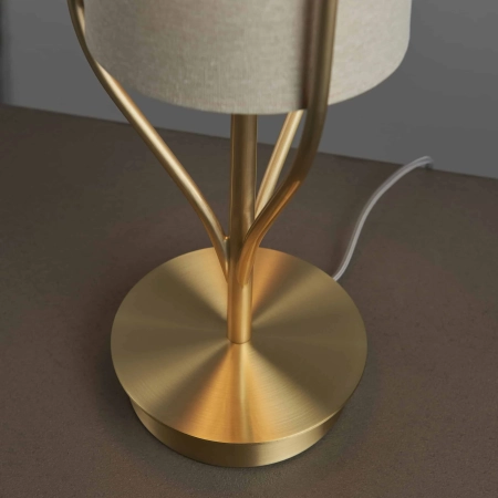 Lampa stołowa mosiężna z beżowym abażurem 95467 z serii Fraser - Endon Lighting