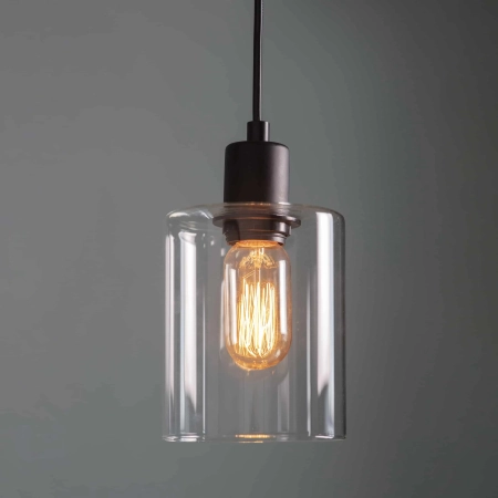 Lampa wisząca szklana przezroczysta czarna 15cm 95472 z serii Toledo - Endon Lighting