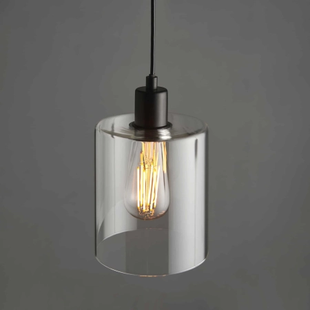 Lampa wisząca szklana przezroczysta czarna 15cm 95472 z serii Toledo - Endon Lighting