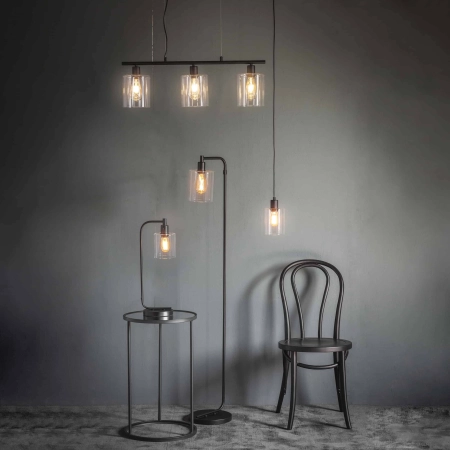 Lampa wisząca szklana przezroczysta czarna 15cm 95472 z serii Toledo - Endon Lighting